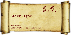 Stier Igor névjegykártya